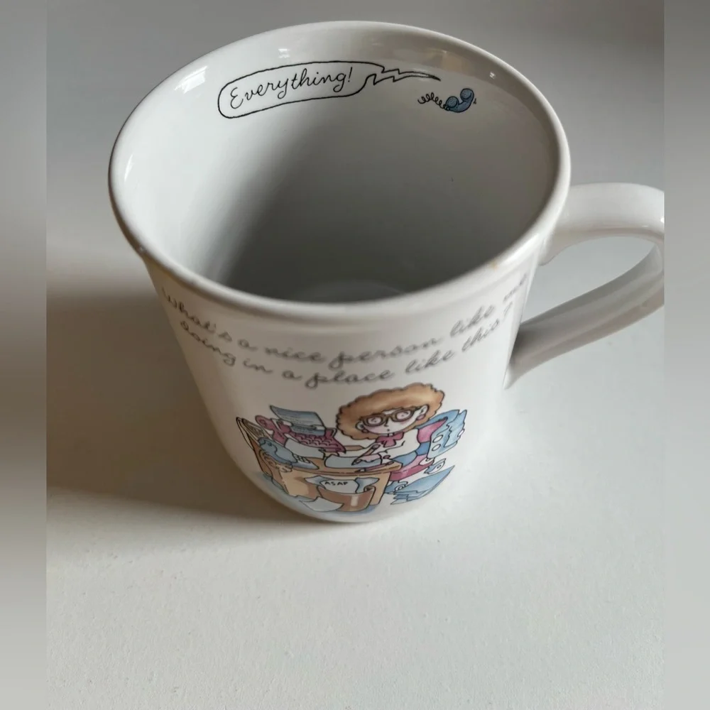 Vintage 80's Hallmark Rim Shots Coffee Cup Office Humor Mug Secretary Assistant